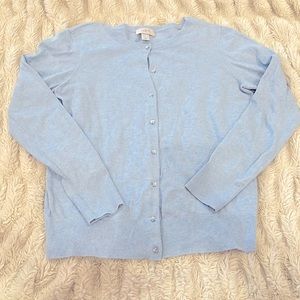Loft  light blue button up sweater. Size medium.